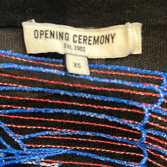 Opening Ceremony Metallic Peacock Embroidered Sheer Cardigan - Picture 3 of 3